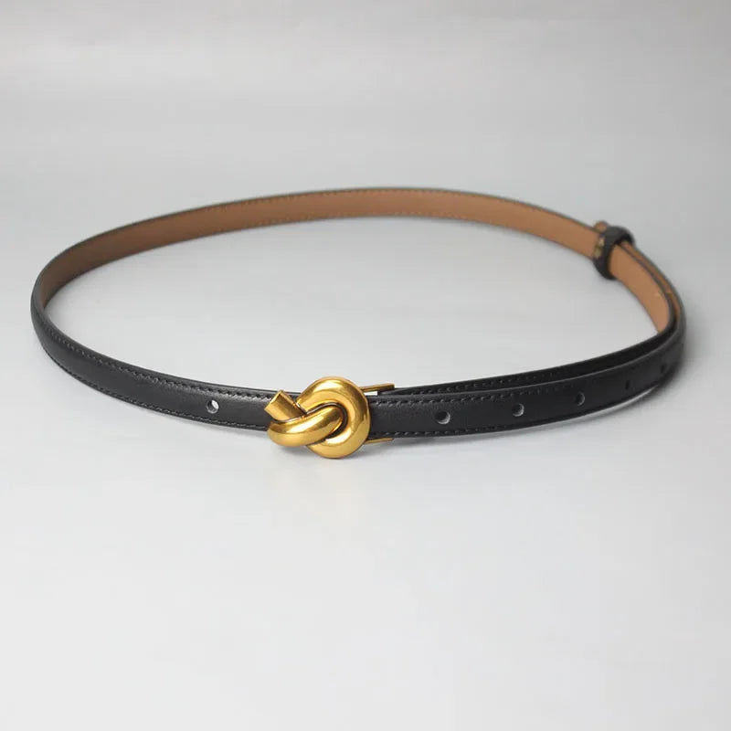 Cinto de Couro Preto Fino - Roberta Store Web