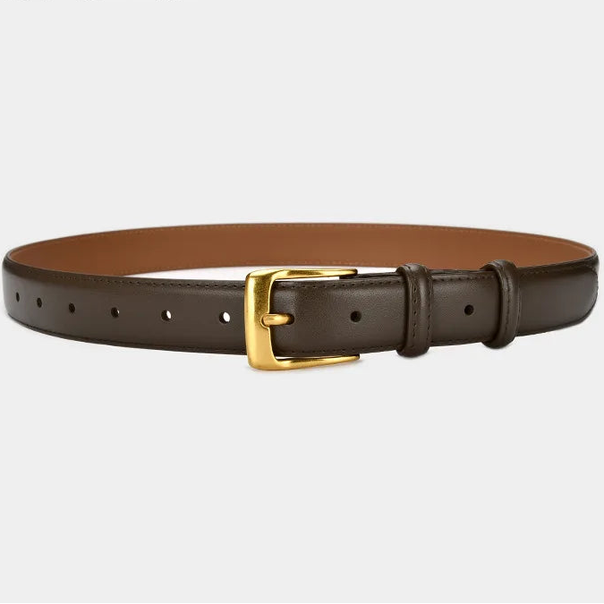 Cinto Feminino Premium em Couro com Fivela Dourada – Ajustável e Elegante