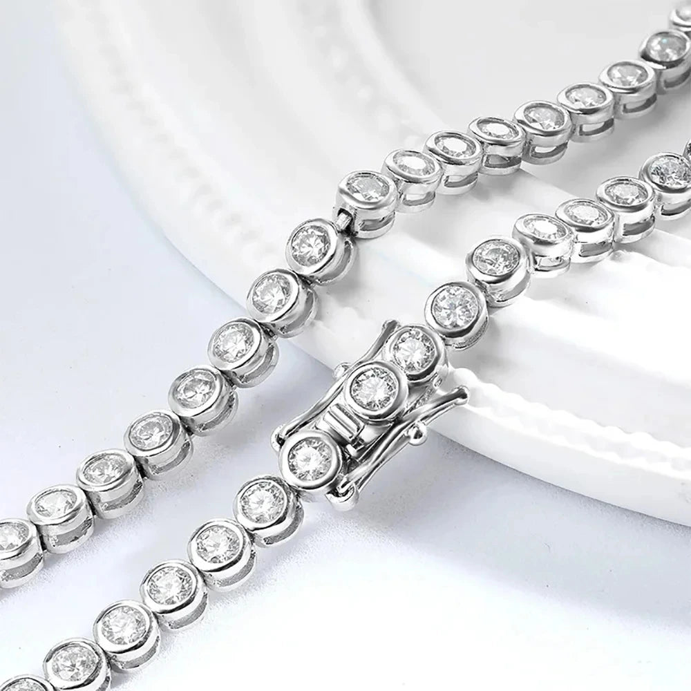 Colar Feminino com Moissanite – Prata S925 Esterlina, 40cm