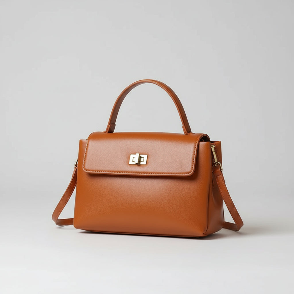 Bolsa Feminina de Couro Premium com Alça de Mão e Transversal
