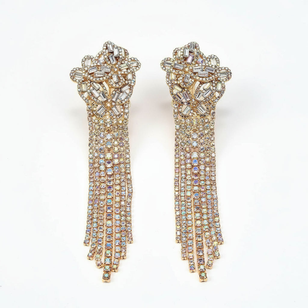 Brinco Feminino Longo com Strass