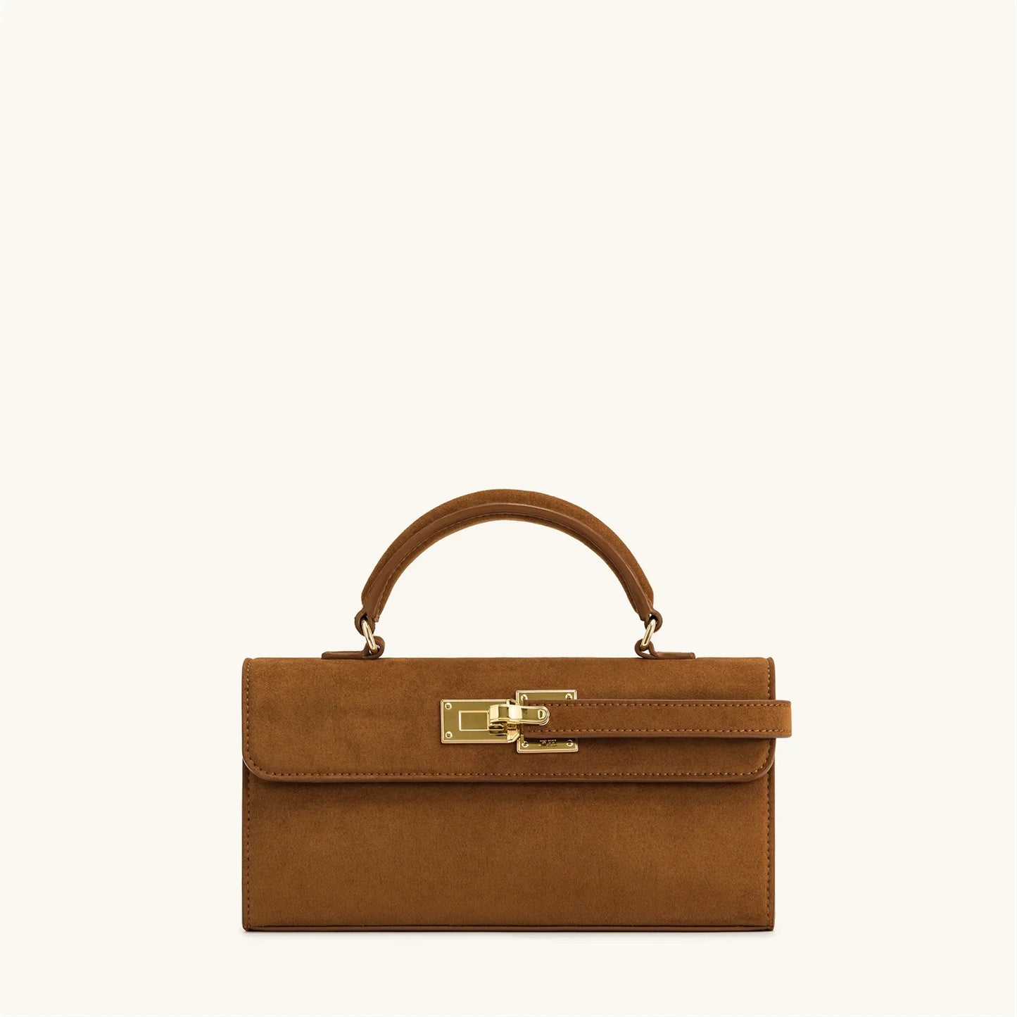 Bolsa Feminina de Mão com Textura Trançada com Fecho Dourado