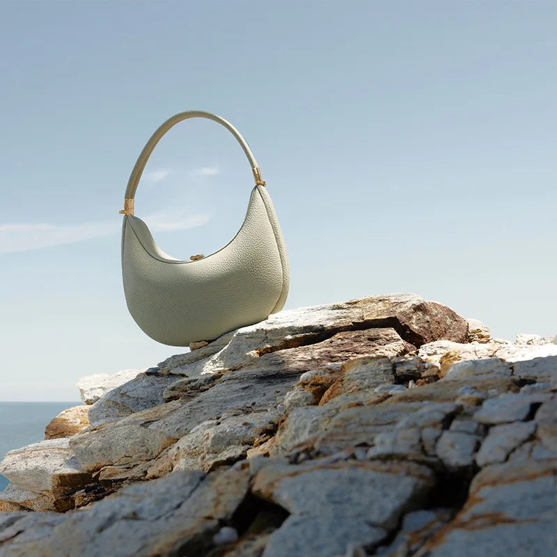 Bolsa Feminina de Couro Luna – Tiracolo Curva com Alça de Ombro
