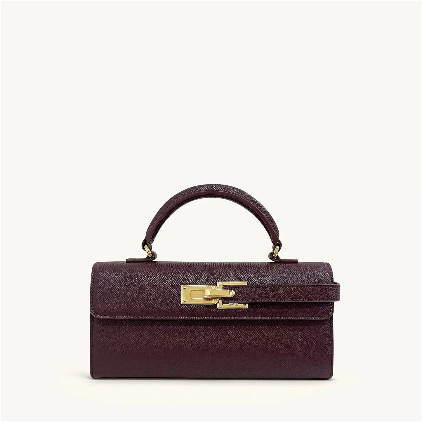 Bolsa Feminina de Mão com Textura Trançada com Fecho Dourado