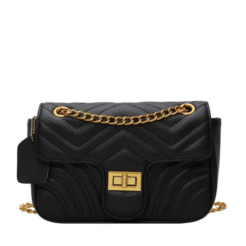 Bolsa Feminina Transversal Acolchoada em Couro Ecológico