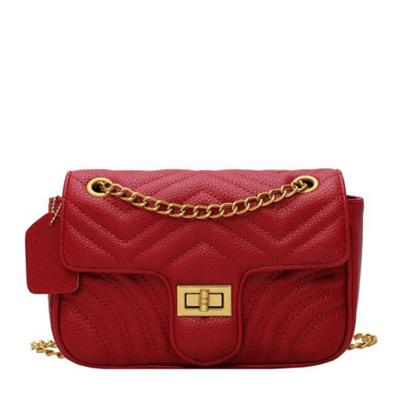Bolsa Feminina Transversal Acolchoada em Couro Ecológico