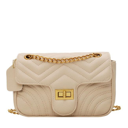 Bolsa Feminina Transversal Acolchoada em Couro Ecológico