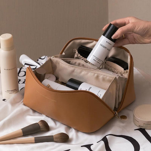 Necessaire Beauty Organizadora de Maquiagem em Couro Ecológico – Compacta e Impermeável