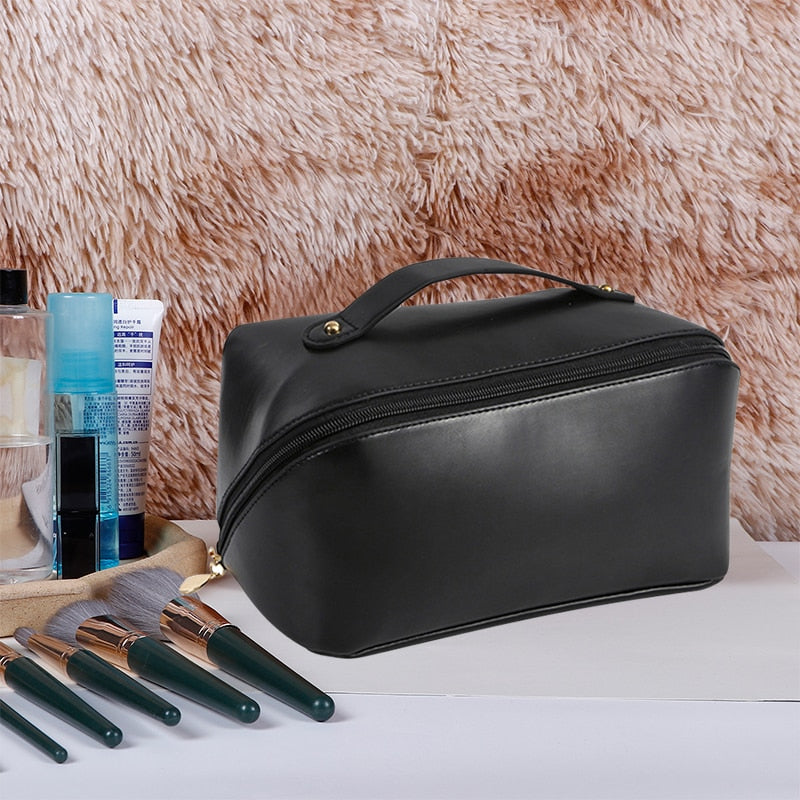 Necessaire Beauty Organizadora de Maquiagem em Couro Ecológico – Compacta e Impermeável