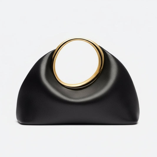 Bolsa Clutch Feminina com Alça Metálica Dourada