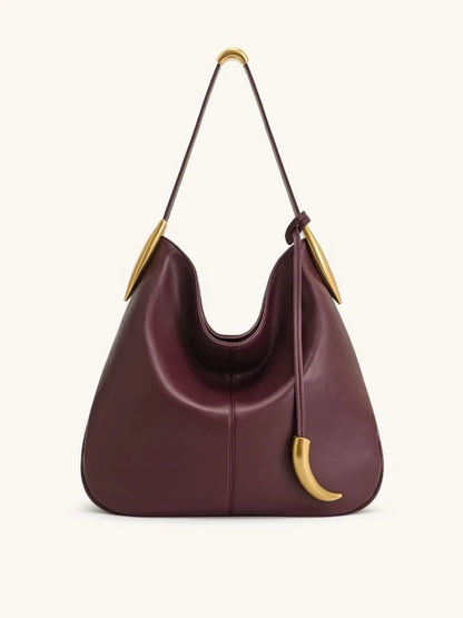 Bolsa Feminina de Ombro Minimalista com Detalhes Dourados - jw