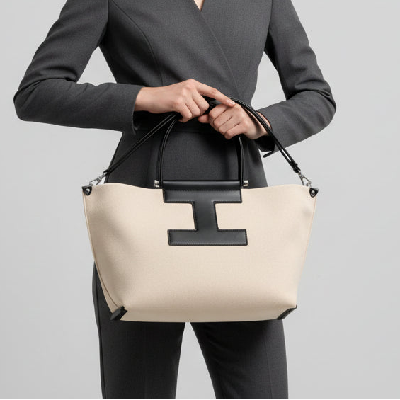 Bolsa Feminina Estruturada com Alça Dupla e Detalhe Frontal – Modelo Premium
