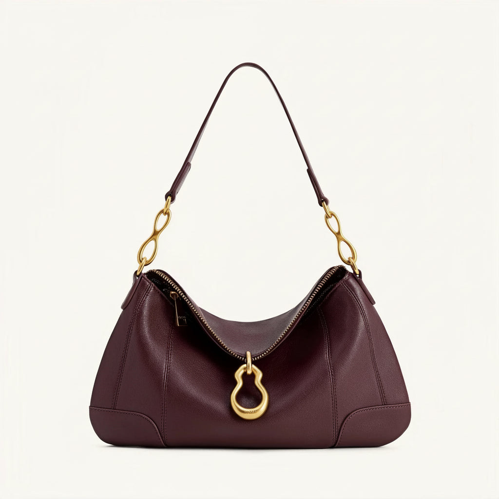 Bolsa Feminina Elegante com Detalhes Dourados