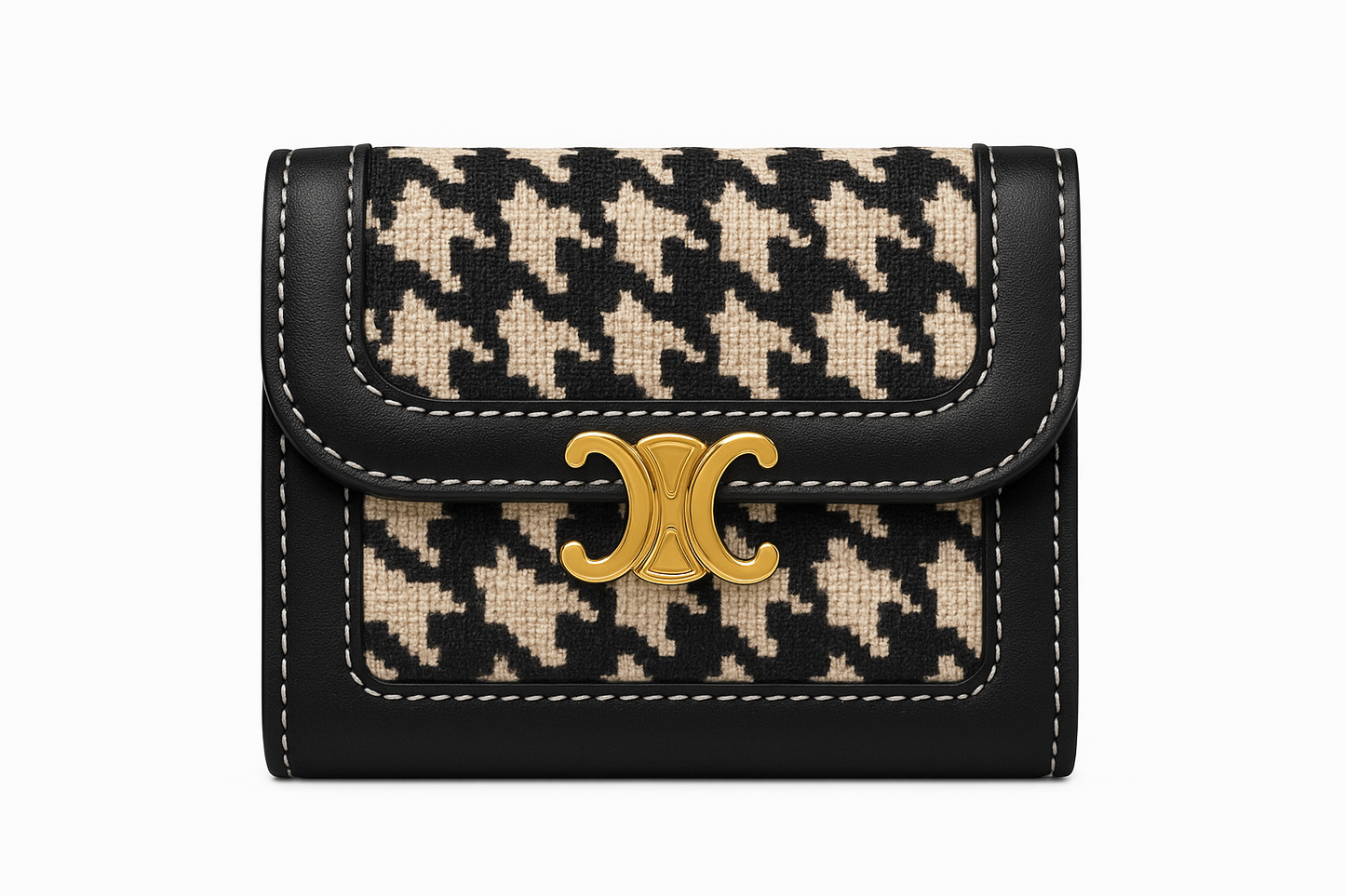 Carteira Feminina Premium Porta Cartões com Estampa Pied de Poule