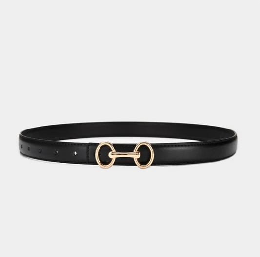 Cinto Preto de Couro Feminino Cher - Roberta Store Web
