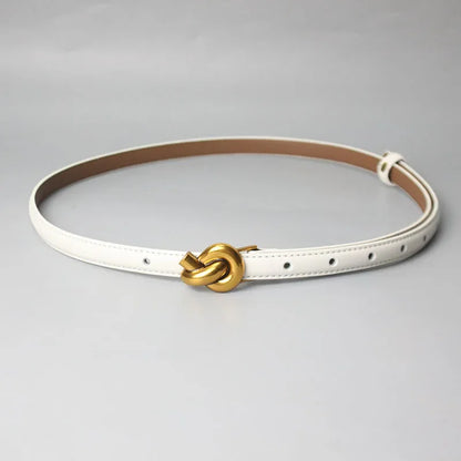 Cinto de Couro Branco Fino - Roberta Store Web