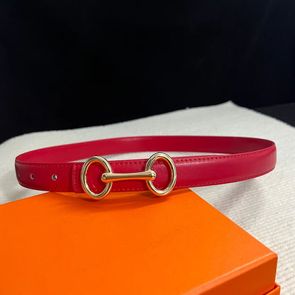 Cinto de Couro Vermelho Feminino Cher - Roberta Store Web