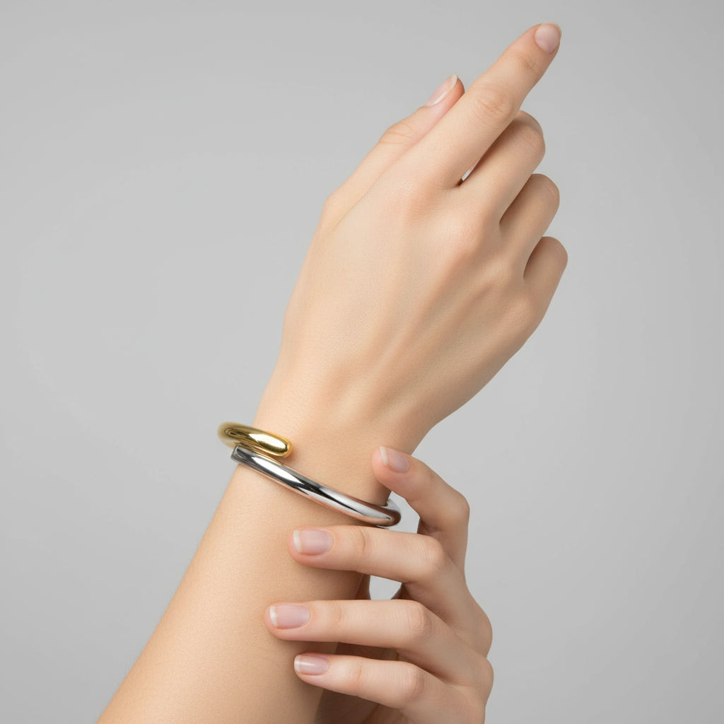 Bracelete Feminino Banhado Ouro e Prata Premium