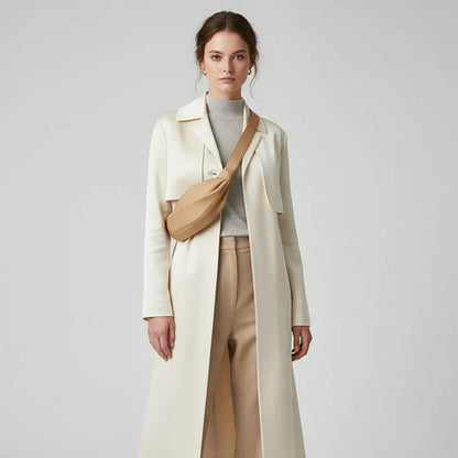 Pochete Feminina de Couro Bege