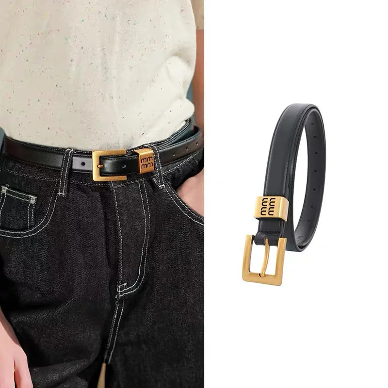Cinto Feminino com Fivela Dourada