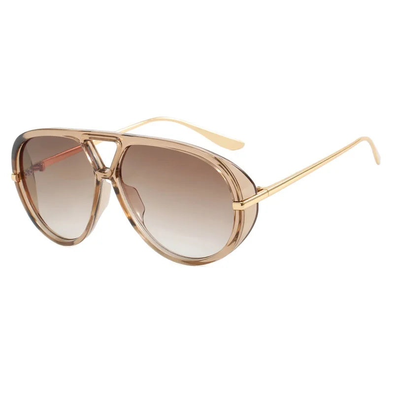Óculos de Sol Feminino Oversized com Lente Degradê UV400