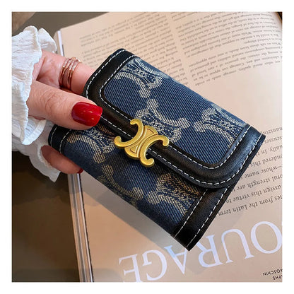 Carteira Feminina Premium Porta Cartões com Estampa Pied de Poule