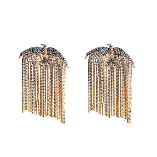 Brinco Feminino Águia Dourada com Correntes — Estilo Elegante e Moderno