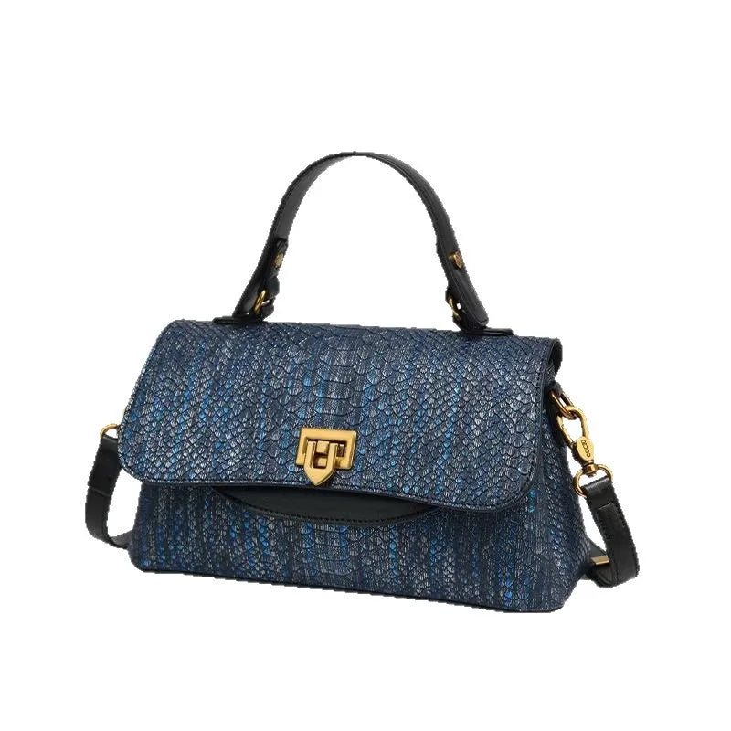 Bolsa Feminina Estruturada com Textura Croco - Design Premium