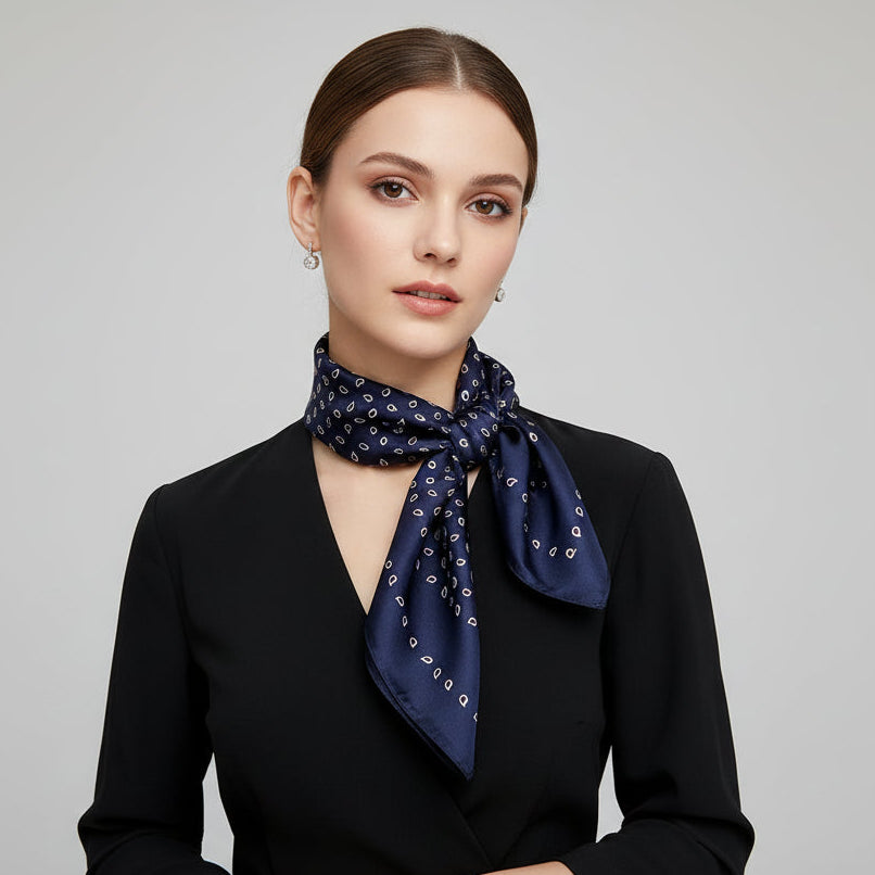 Lenço Feminino Quadrado Estampado Estilo Equestre