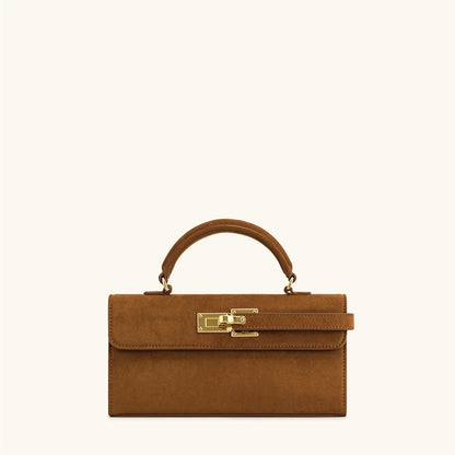 Bolsa Feminina de Mão com Textura Trançada com Fecho Dourado