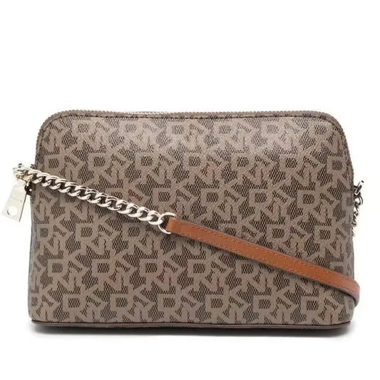 Bolsa Feminina Transversal com Alça de Couro e Corrente