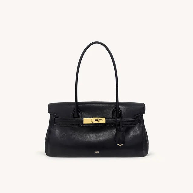 Bolsa Feminina de Couro com Fecho Dourado – Elegância Premium