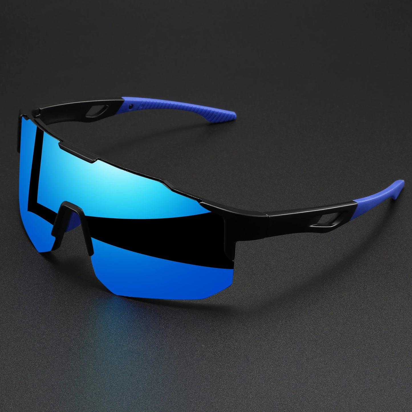Óculos Esportivo Unissex Grande com Lente Espelhada UV400 - Modelo Leve Para Ciclismo e Corrida