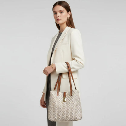 Bolsa Feminina Premium Estruturada com Detalhes Dourados