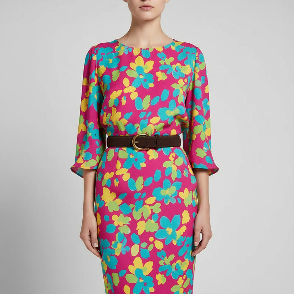 Cinto Feminino de Camurça com Fivela Dourada