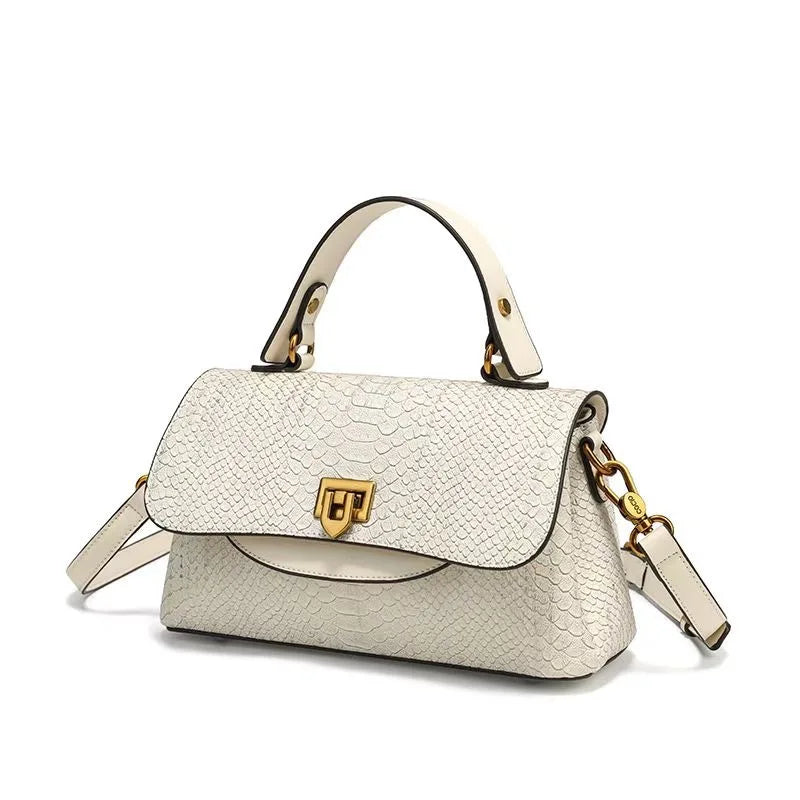 Bolsa Feminina Estruturada com Textura Croco - Design Premium