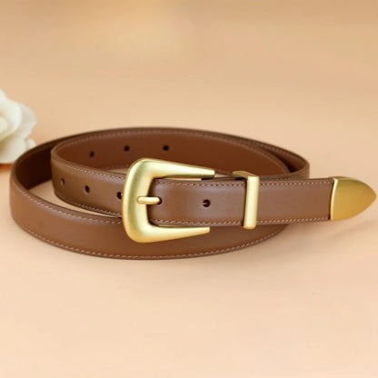 Cinto Feminino Liso com Fivela Dourada