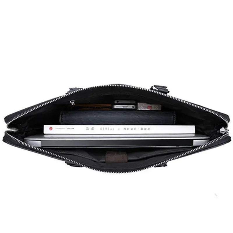 Bolsa Para Notebook Unissex de Couro com Design Geométrico