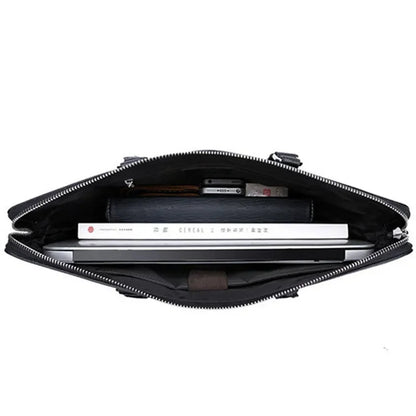 Bolsa Para Notebook Unissex de Couro com Design Geométrico