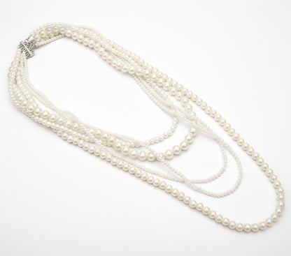 Colar Feminino de Pérolas Clássico Triplo – Elegância e Sofisticação Premium