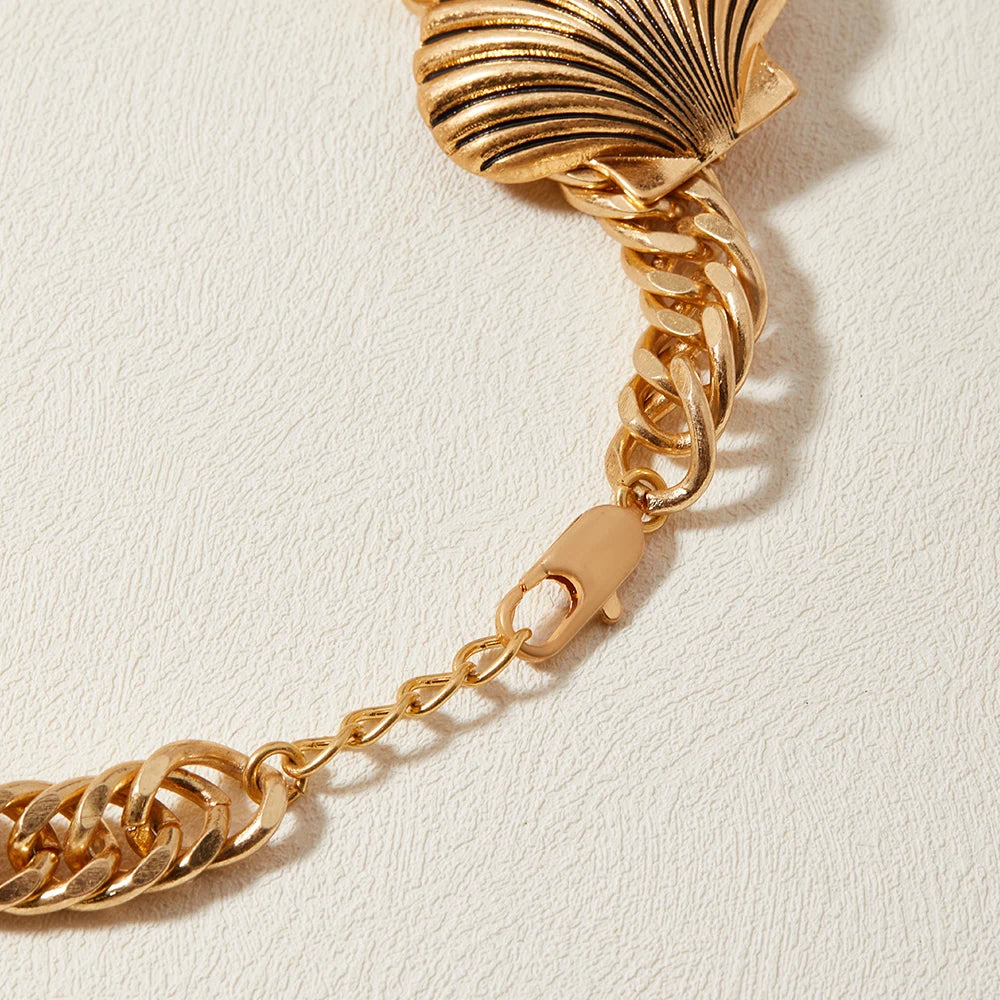 Conjunto Feminino de Colar e Brinco com Conchas e Estrela-do-Mar Marine