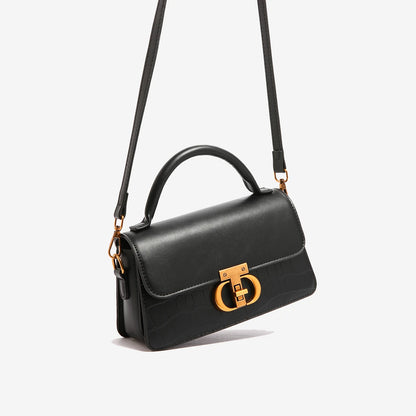 Bolsa Feminina Tiracolo e de Mão com Fivela Dourada