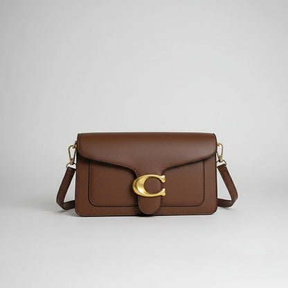 Bolsa Feminina Transversal em Couro com Fivela Dourada C