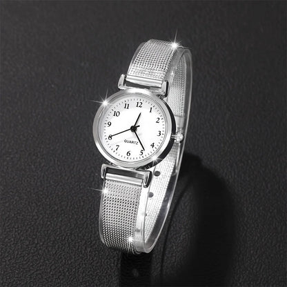 Relógio Feminino de Pulso com Pulseira Prateada