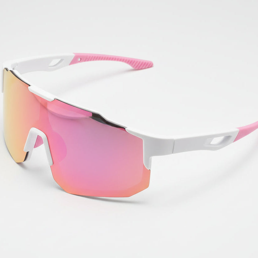 Óculos Esportivo Unissex Grande com Lente Espelhada UV400 - Modelo Leve Para Ciclismo e Corrida