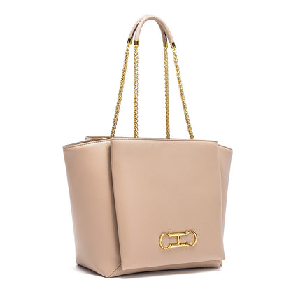 Bolsa Feminina Grande com Alças Douradas – Design Estruturado