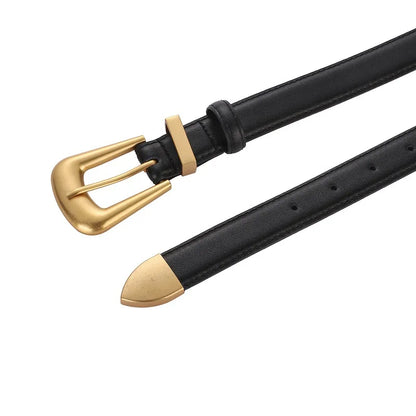 Cinto Feminino Liso com Fivela Dourada