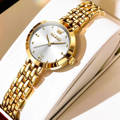 Relógio Feminino Dourado Olenys – Analógico com Pulseira de Metal