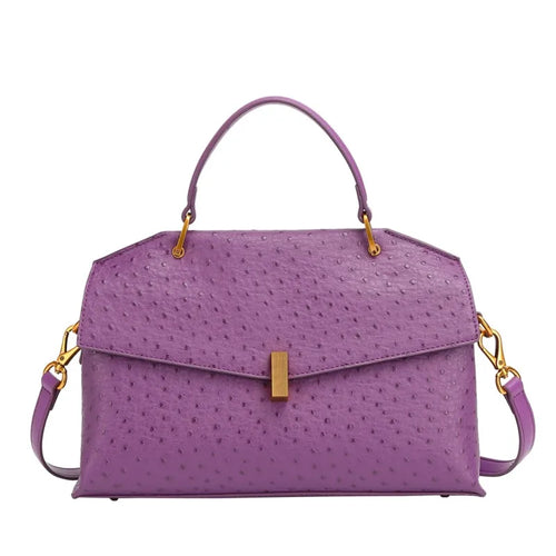 Bolsa Feminina Lilás Estruturada com Textura Premium