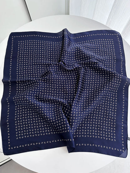 Lenço Feminino Quadrado Estampado Estilo Equestre